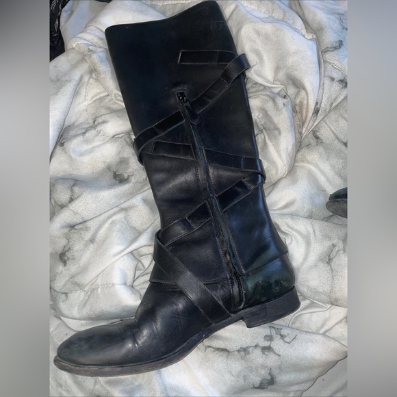 Alexander McQueen Knee Hifh Leather Riding Boots - Picture 2 of 6